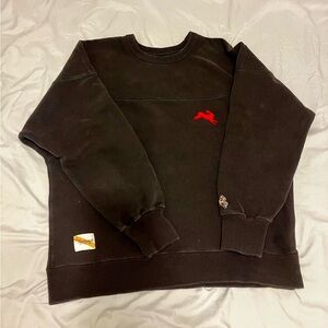 Tracksmith Black Sweatshirt with Red Logo